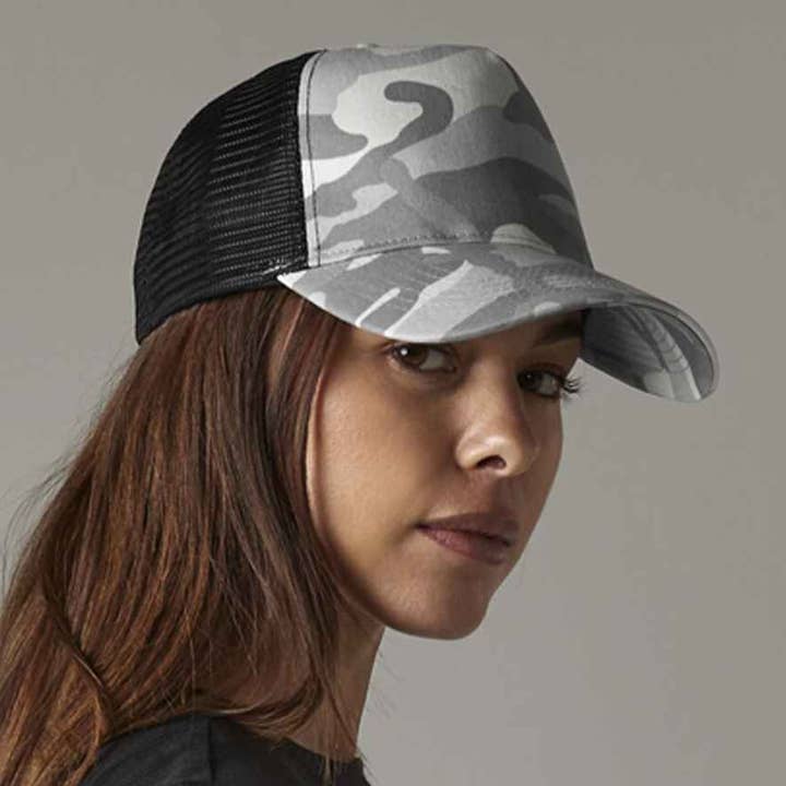 Pierre Francis - Wholesale Trucker Hat - Women's - Beechfield - Camo Snapback Trucker Cap