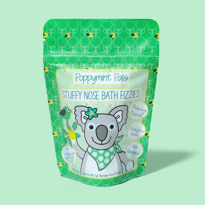 Stuffy Nose Foaming Bath Fizzies for wholesale by Poppymint Pals