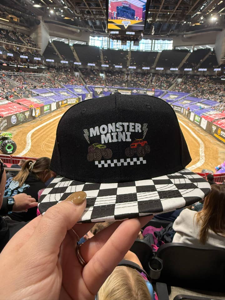 Monster Mini Checkered Kids Kids Hat for wholesale by Indian Creek Threads