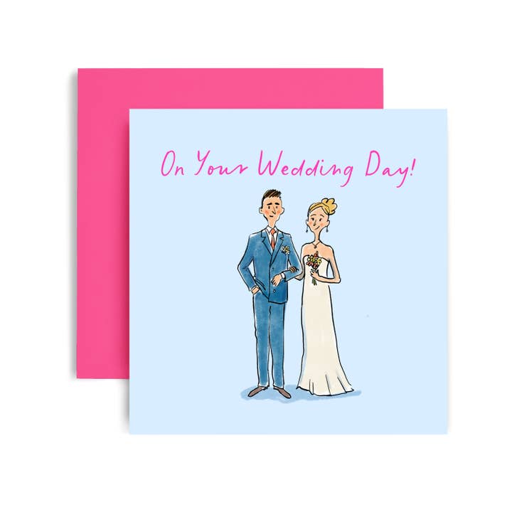 Huxters – wholesale Wedding card – Watercolour Bride and Groom Wedding Card