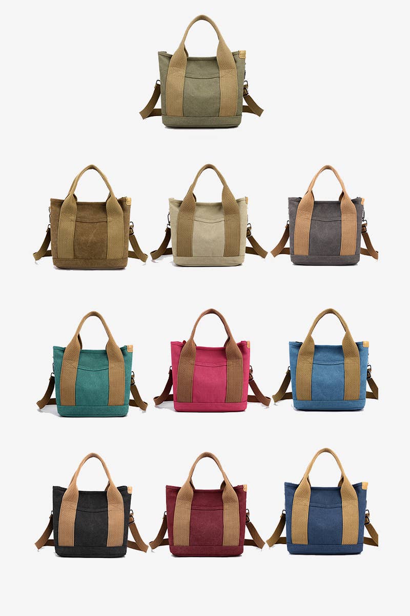 ACCITY - Wholesale Crossbody Bag - Women's - HANDLE LINE CANVAS CROSS BODY BAG_CUAB010114