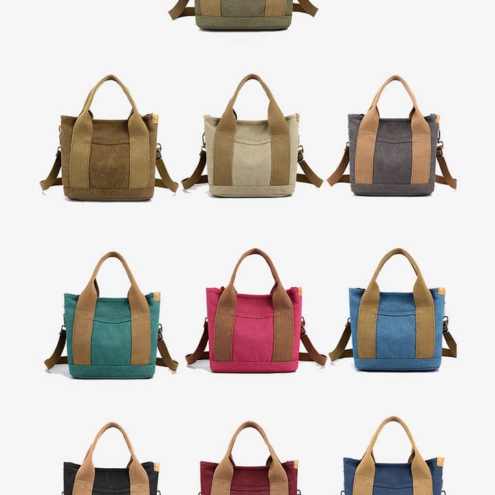 ACCITY - Wholesale Crossbody Bag - Women's - HANDLE LINE CANVAS CROSS BODY BAG_CUAB010114