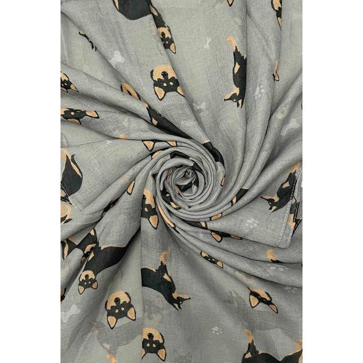 Fashion Scarf World – Engroshandel Tørklæde - Dame – Husky Hund Print Flosset Tørklæde