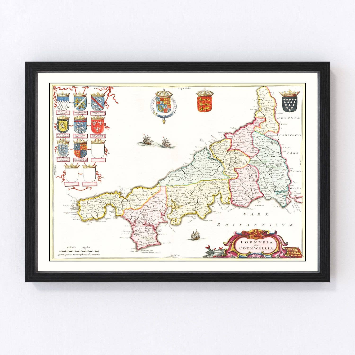 Ted's Vintage Art - Wholesale Map - Vintage Map of Cornwall, 16650