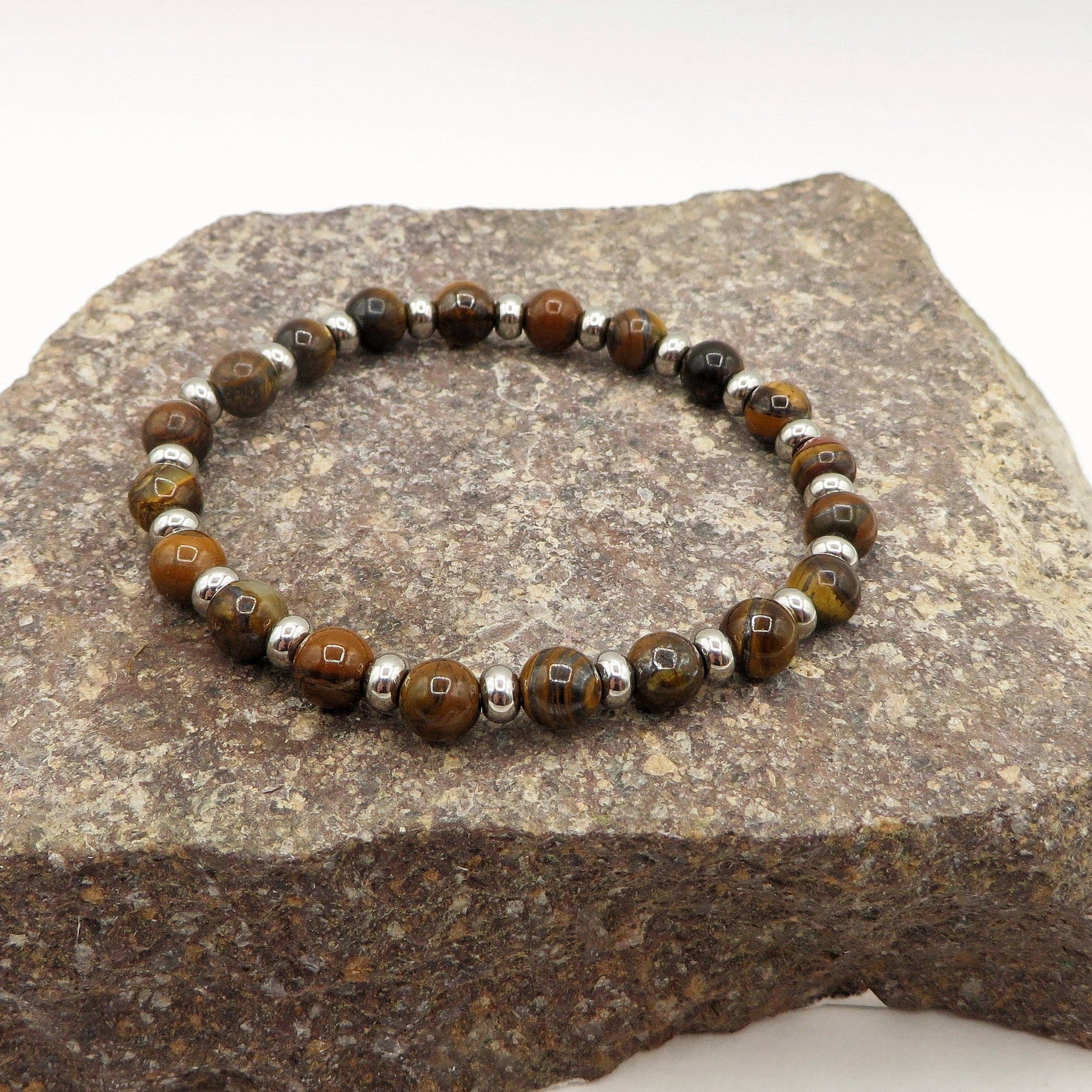 TIGERAUGE + STAHL SET NATÜRLICHER TIGERAUGE - HERREN - Halskette + Armband EDELSTAHL für den Großhandel auf Faire7