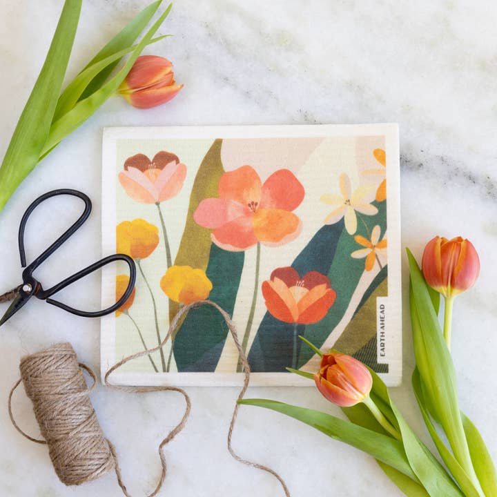 Earth Ahead - Wholesale Dishcloth - Swedish Dishcloth - Summer Garden1
