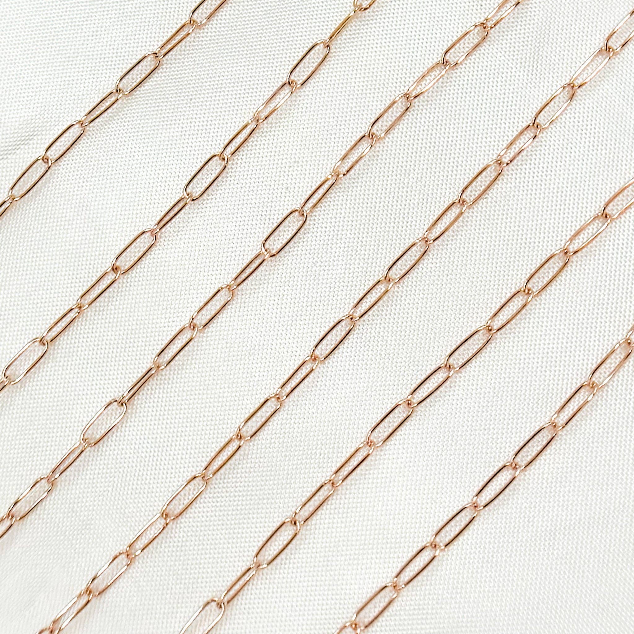 Jewels & Chains - Wholesale Link & Chain Necklace - 1606RGF. Rose Gold Filled Smooth Paperclip Chain4