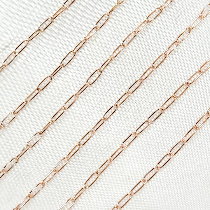 Jewels & Chains - Wholesale Link & Chain Necklace - 1606RGF. Rose Gold Filled Smooth Paperclip Chain4