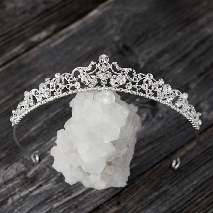SWEETV - Vendita all'ingrosso Tiara - Donna - SWEETV - Tiara da sposa in argento con pettine, per donne e bambine