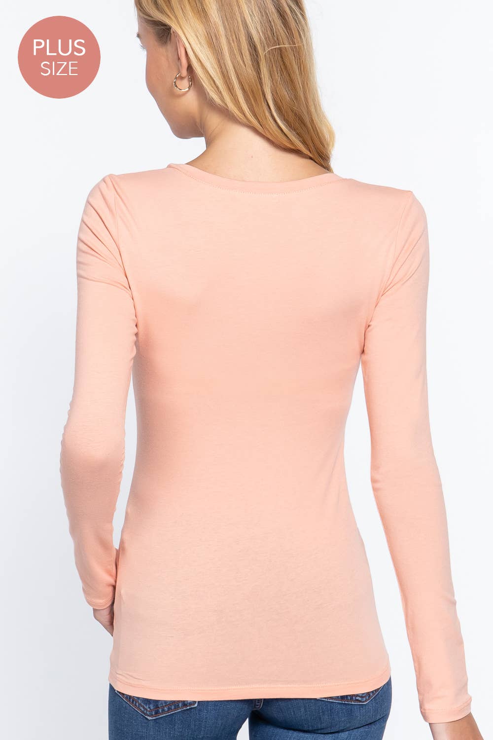 Active Basic | Active USA - Wholesale Knit Top - Women's - [PLUS SIZE] Long Sleeve Scoop Neck Top19