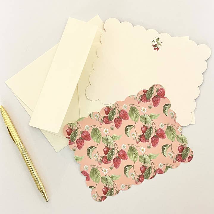 Strawberries Stationery & Envelopes | Letter Writing for wholesale by Corrissa Flesher Art & Designs