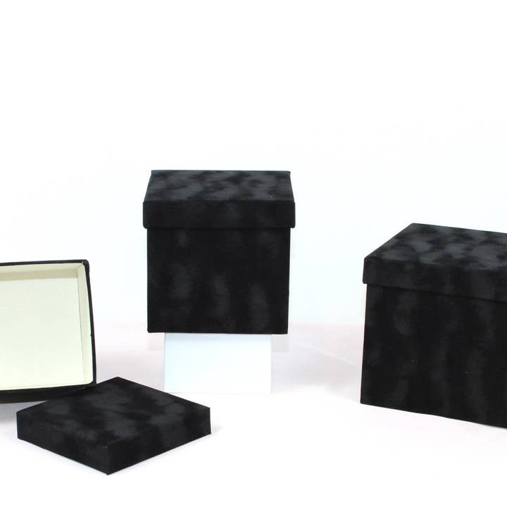 Elegant Design Supply - Wholesale Decorative Box - Velvet Cube Square Flower Hat Box with Lid5