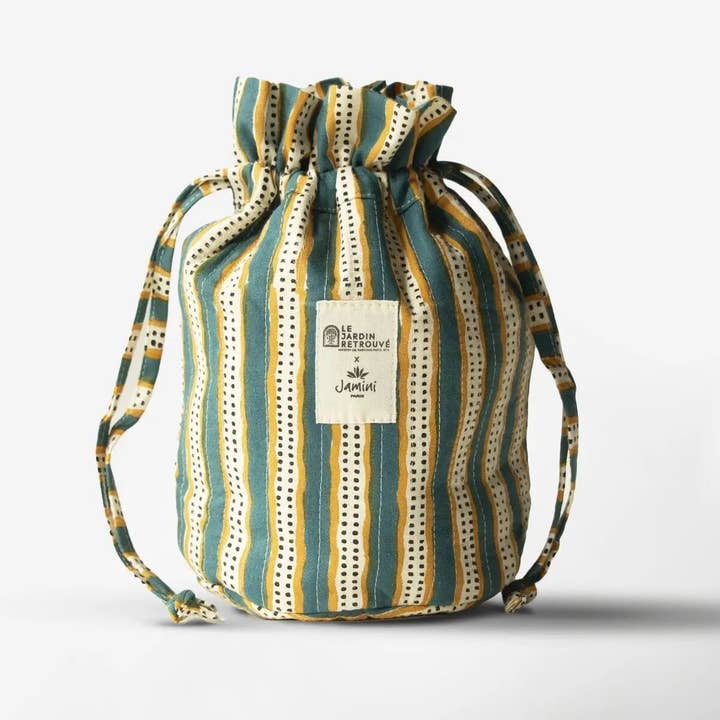 Pochon du Voyage - Jaune & Vert for wholesale by LE JARDIN RETROUVE