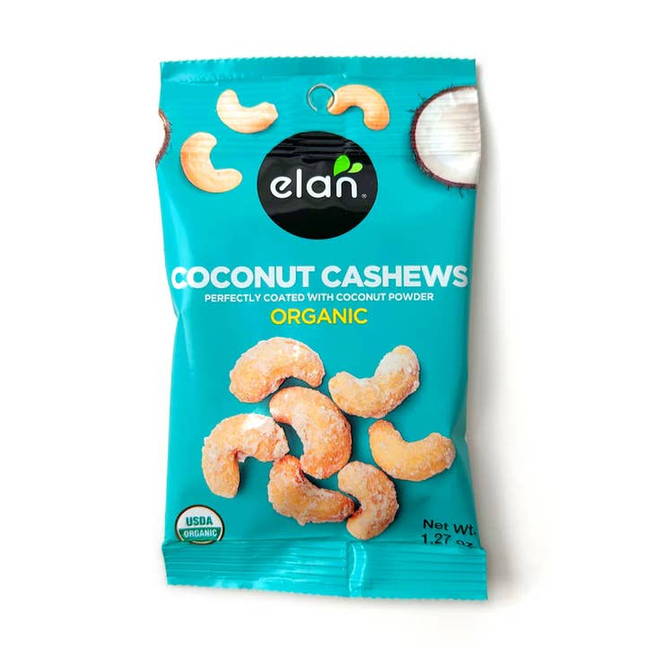 Elan Organic Coconut Cashew Nuts, Snacks, Gluten Free (1 oz) for wholesale by Elan