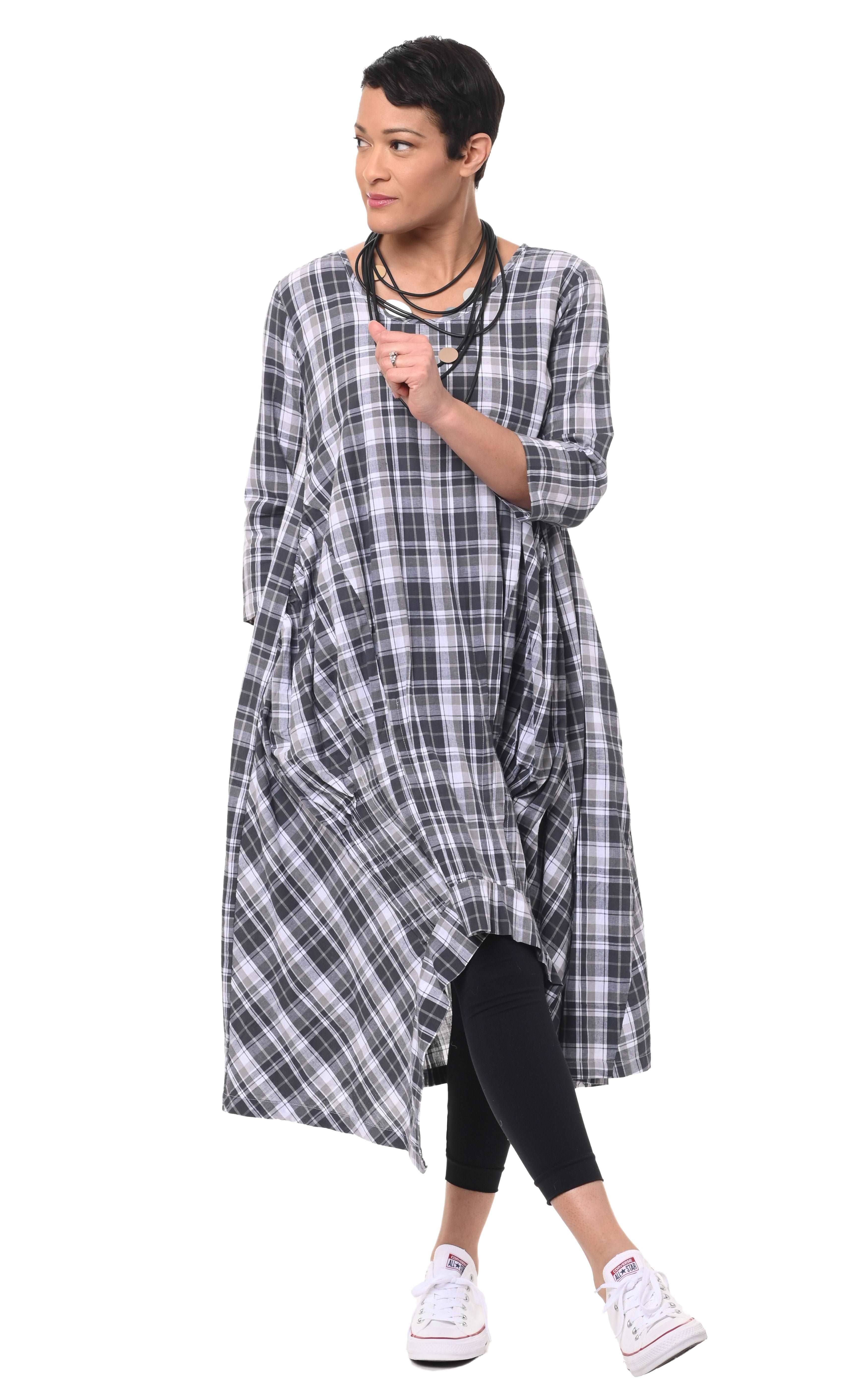 Tulip Clothing - Vendita all'ingrosso Vestito - Donna - CV49 Lexi in Grayscale Check*1