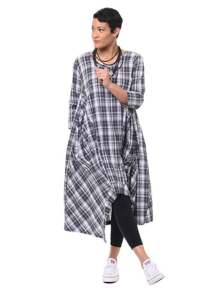 Tulip Clothing - Vendita all'ingrosso Vestito - Donna - CV49 Lexi in Grayscale Check*1