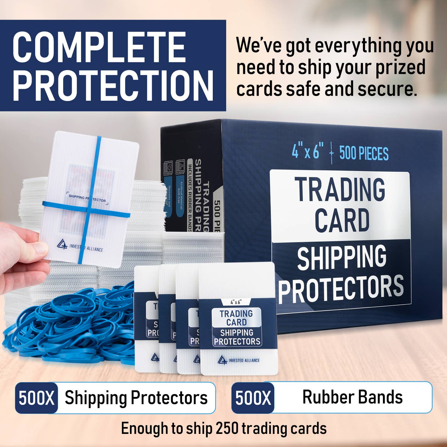 Invested Alliance LLC – wholesale Spelkort – Försändelseskydd för samlarkort 4x6 tum - 500-pack5