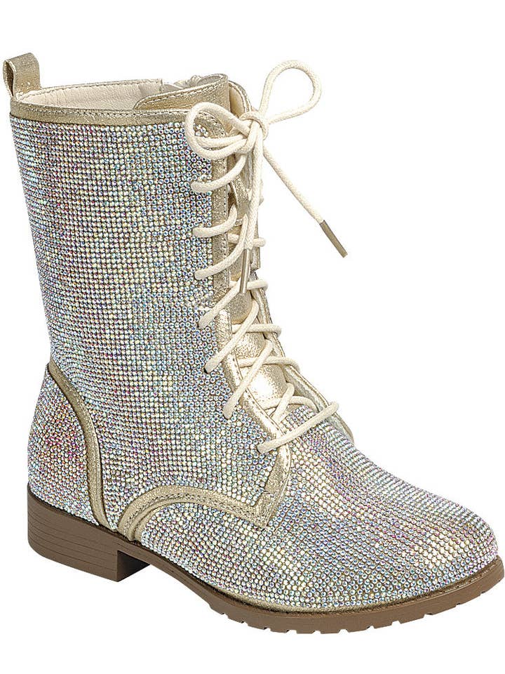 Mars Sky Shoes Wholesale - Wholesale Boots - Kids - Forever GLISTEN-26K Kid Girl Dazzling Rhinestone Combat Boot