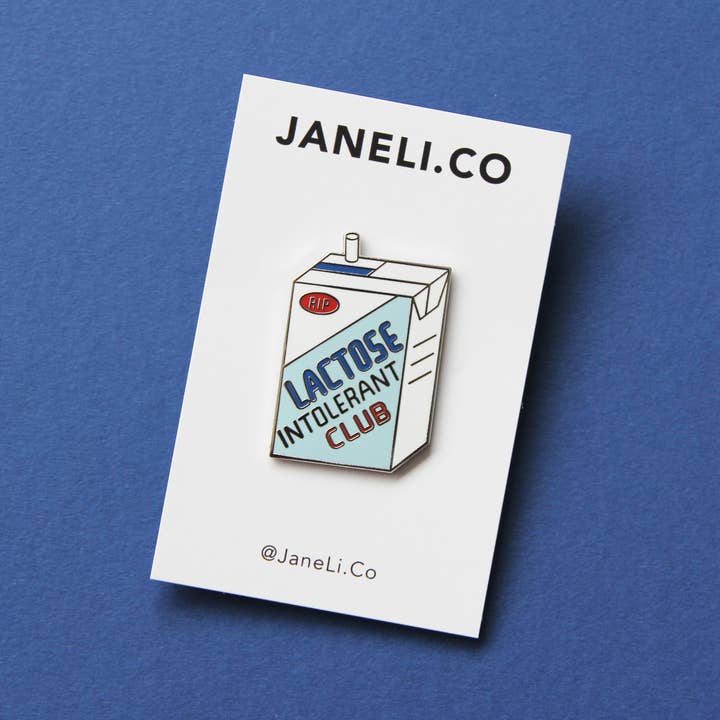 JaneLi.Co - Vendita all'ingrosso Spilla da bavero - Perno smaltato Club per intolleranti al lattosio1