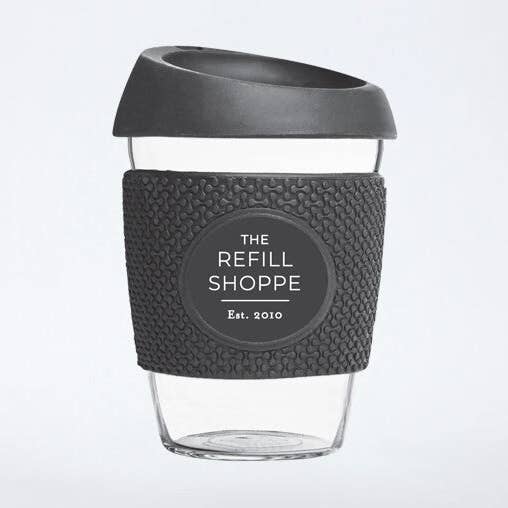 Glass To Go Cup - Onyx Black for wholesale by The Refill Shoppe
