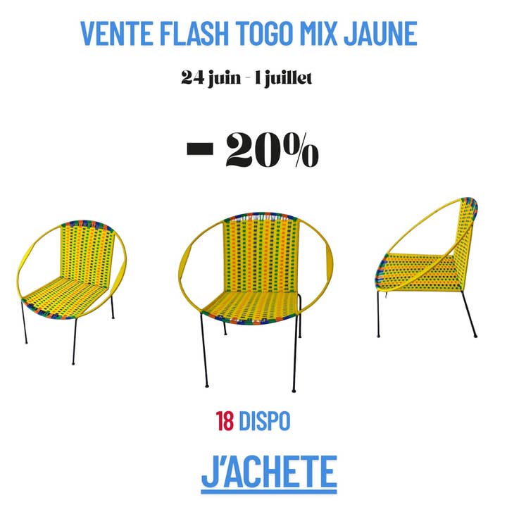 CHAKO - Togo Armchair - Yellow Mix for wholesale by Arteurs SAS