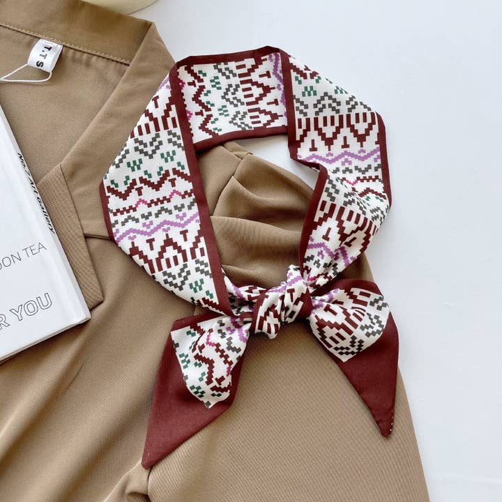 VividLux - Wholesale Scarf - Women's - Vintage Long Slim Scarf – Hair Tie & Bag Ribbon