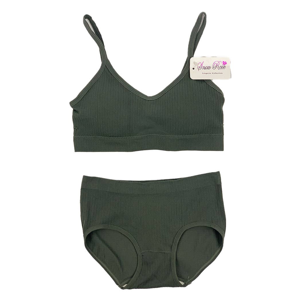 Surtido Conjunto de bralette texturizado + braguitas clásicas/T21303 de venta al por mayor en Faire5