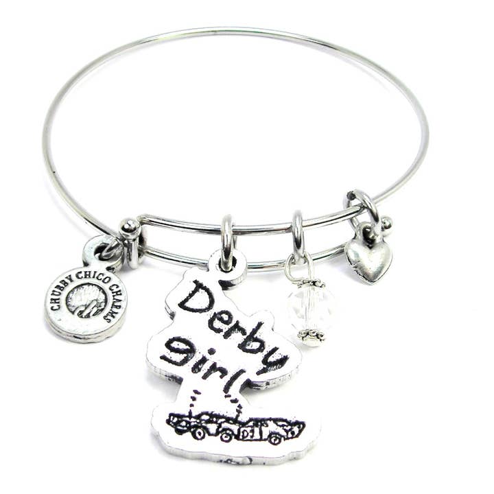 Derby Life Demolition Derby Bangle Expandable Bracelet for wholesale by Chubby Chico Charms