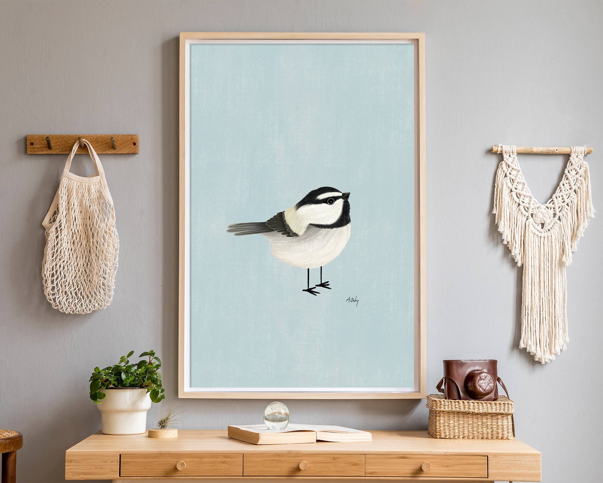 Annie Bailey Art - Wholesale Art Print - Mountain Chickadee - bird illustration Print2