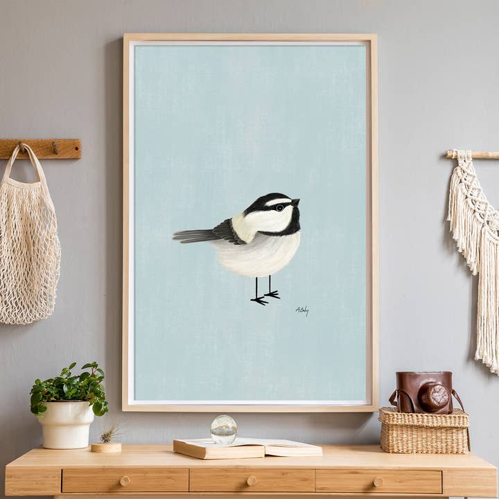 Annie Bailey Art - Wholesale Art Print - Mountain Chickadee - bird illustration Print2
