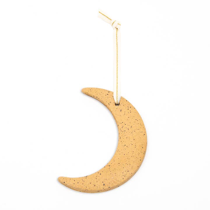 Hereafter - Wholesale Ornament - Speckled Crescent Ceramic Ornament4