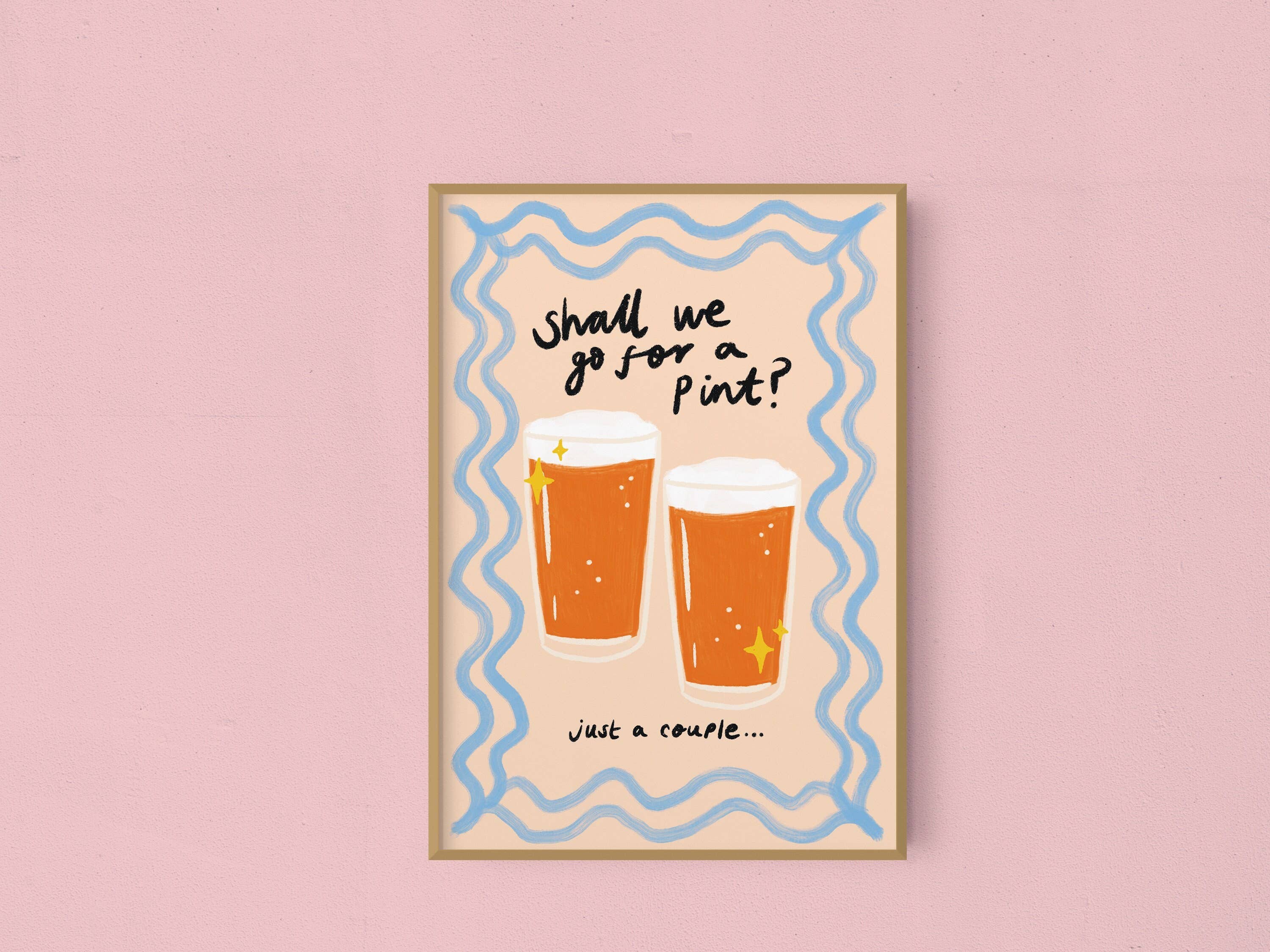 Emmy Lupin Studio - Wholesale Art print - Shall We Go For A Pint? Beer & Pub Art Print