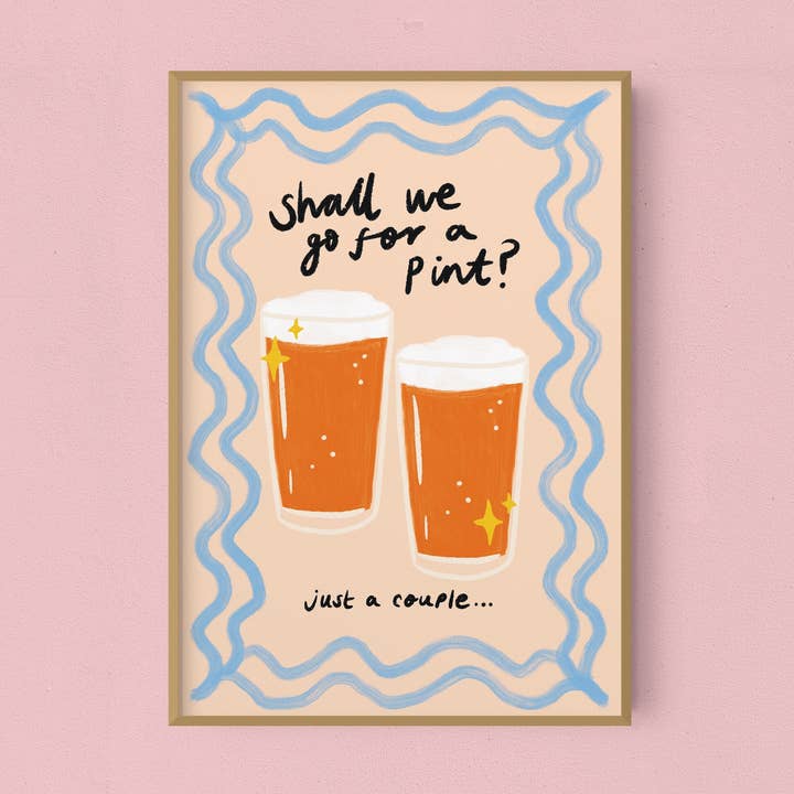 Emmy Lupin Studio - Wholesale Art print - Shall We Go For A Pint? Beer & Pub Art Print0