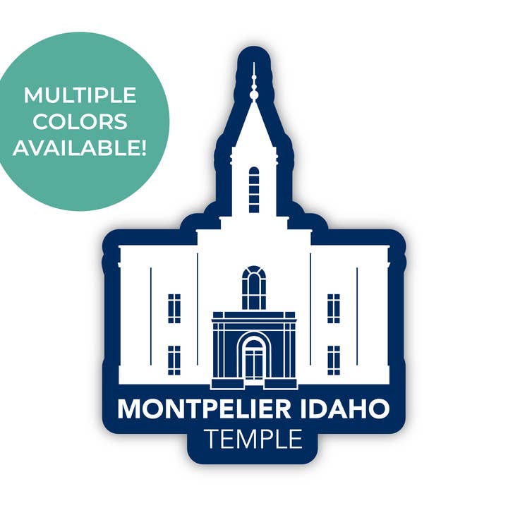 Autocollant Temple de Montpellier en Idaho pour la vente par JasmineTreeDesign