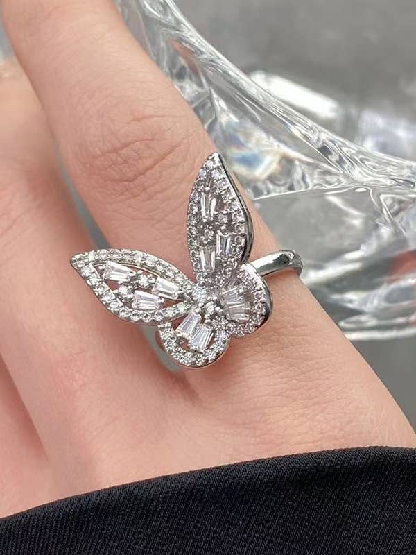 Sommerfugl Cubic Zirconia Ring R2655 for engroshandel hos Ole