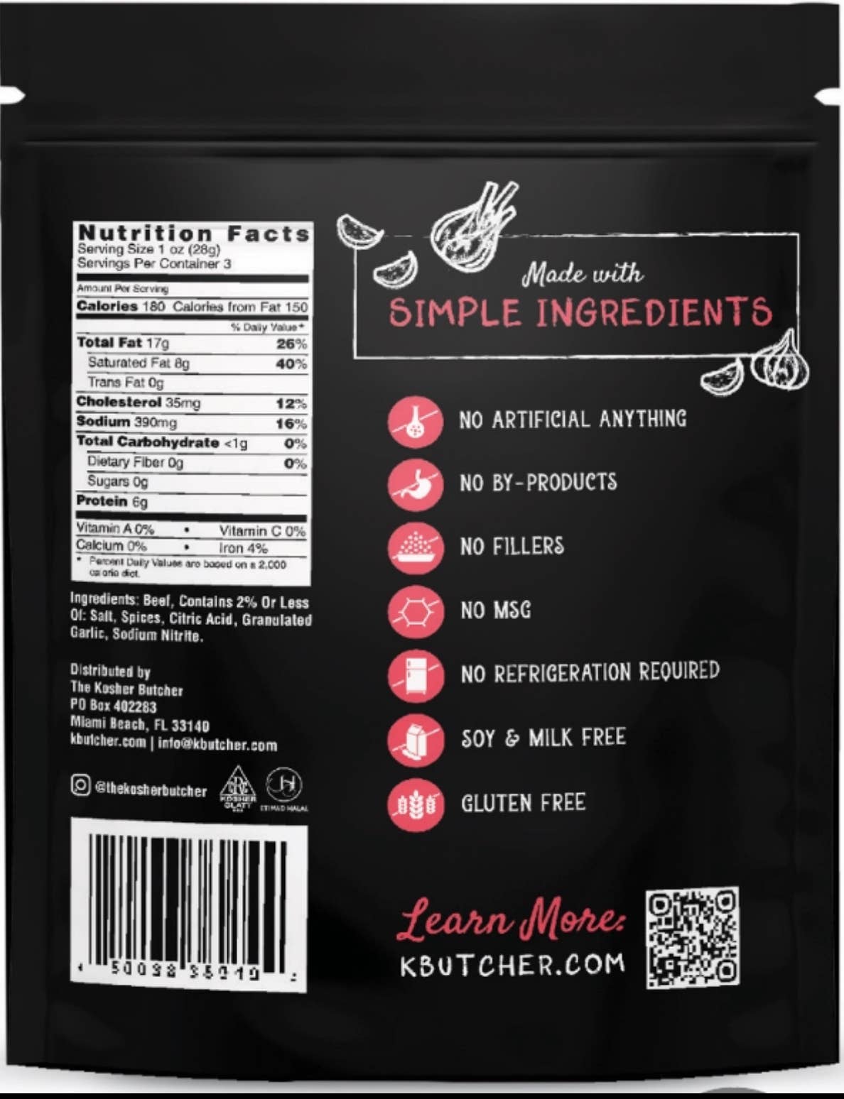 The Kosher Butcher - Wholesale Salami - Dry Beef Salami Rounds 3 oz - Spicy1