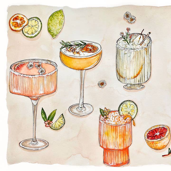 artxnikki - Vendita all'ingrosso Stampa artistica - Cocktail agli agrumi rosa0