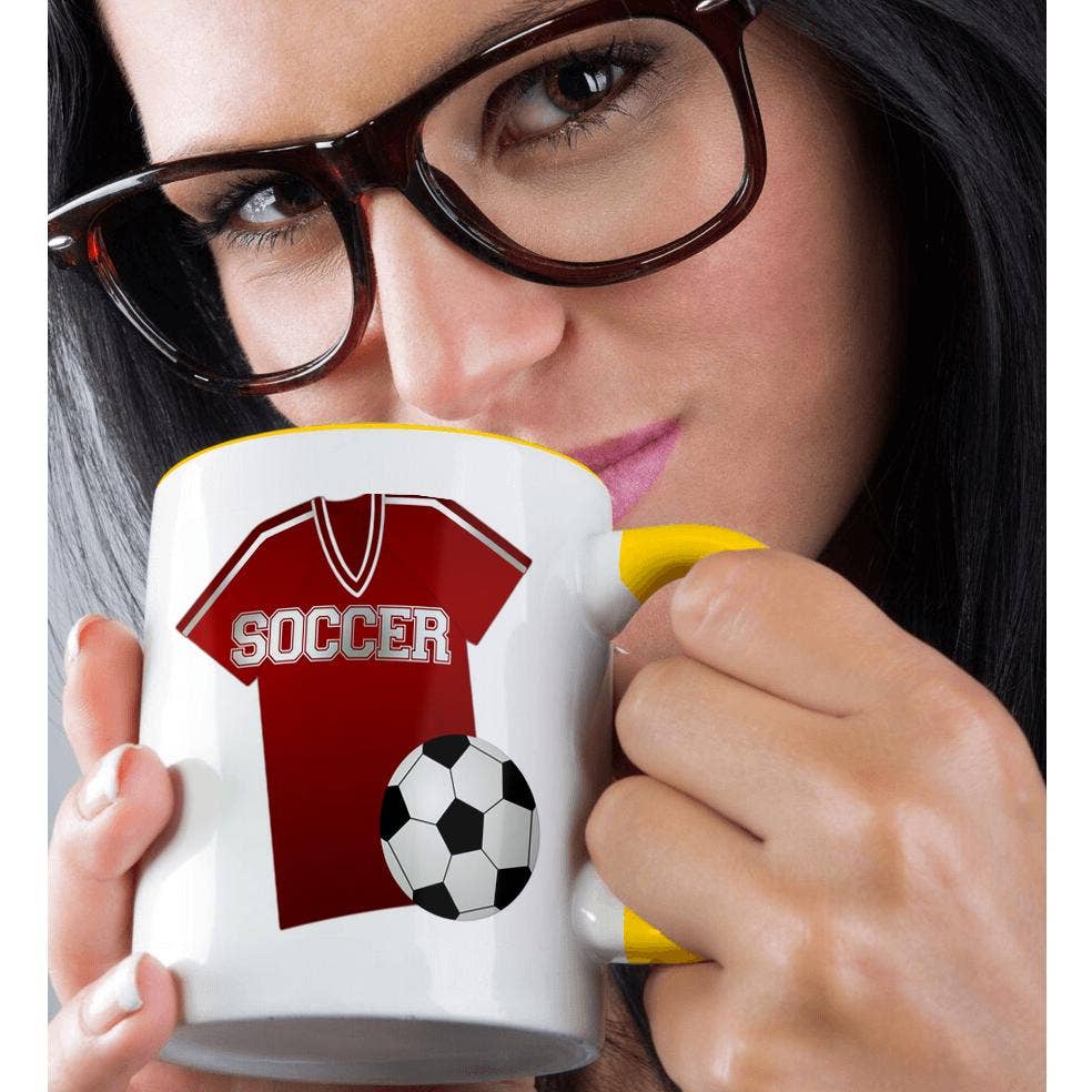 3dRose - Wholesale Coffee Mug - 3dRose, Red Soccer Jersey and Ball Design, Mug1