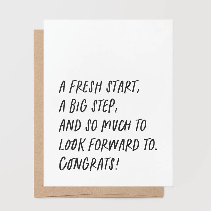 Congratulations – A Fresh Start Greeting Card for wholesale by Goodly Press | Modern Cards for Life’s Real Moments