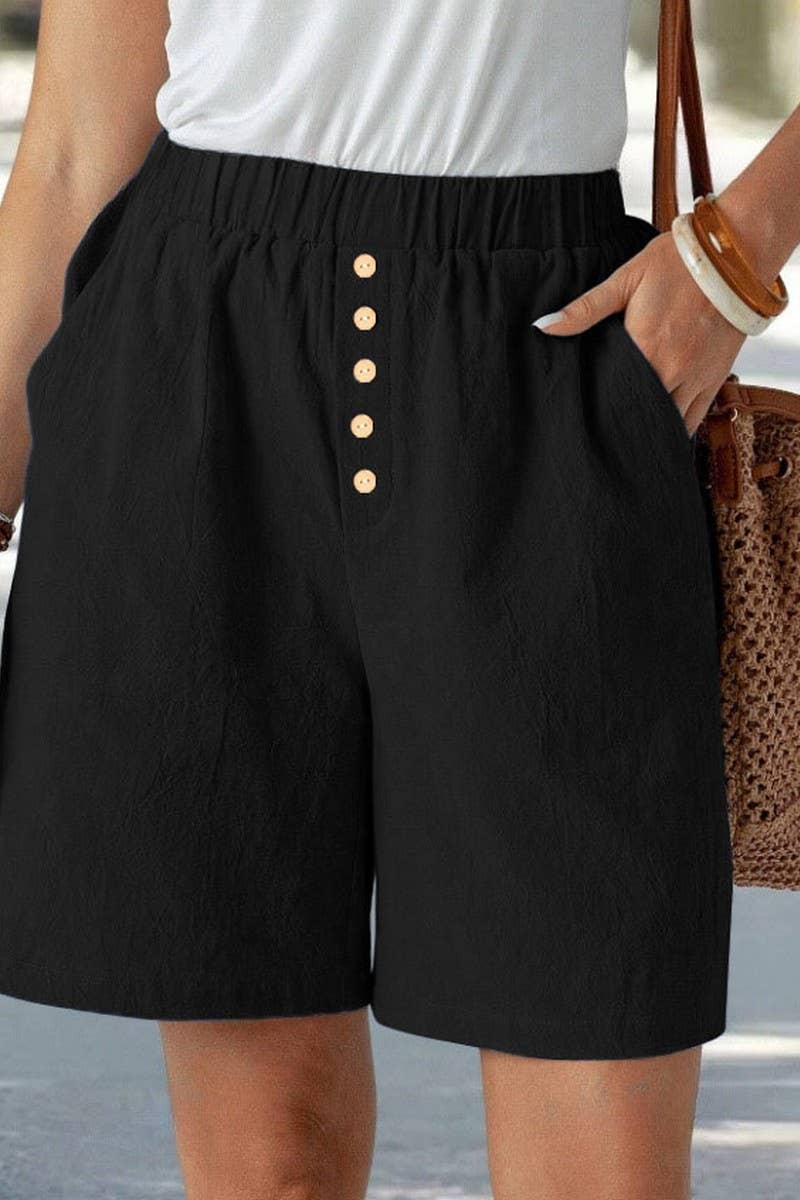 NINEXIS - Wholesale Shorts - Women's - CWBSP00645_SUMMER LINEN CASUAL LOOSE SHORTS FOR WOMEN