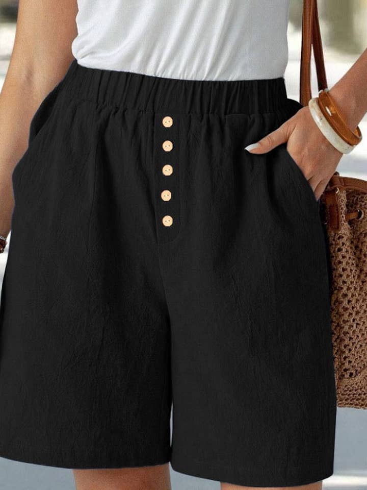 NINEXIS - Wholesale Shorts - Women's - CWBSP00645_SUMMER LINEN CASUAL LOOSE SHORTS FOR WOMEN0