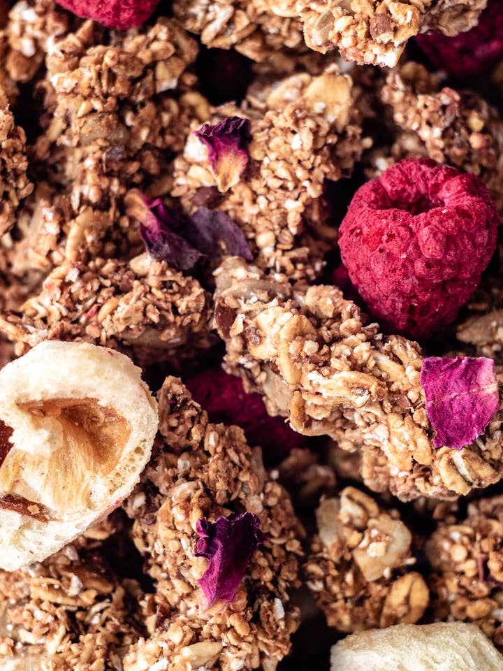 Pink Lychee Granola 1kg | 3 Michelin Chef* | Nutfree for wholesale by Naturally Granola
