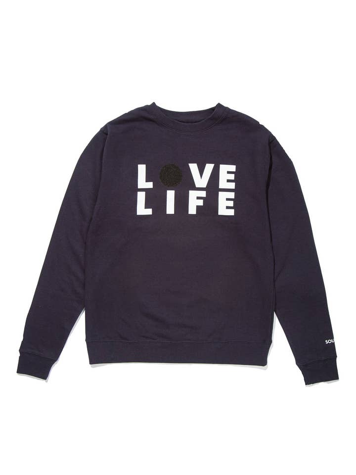 LOVE LIFE MIDWEIGHT CREWNECK SWEATSHIRT; NAVY for wholesale by SOUNDOFF