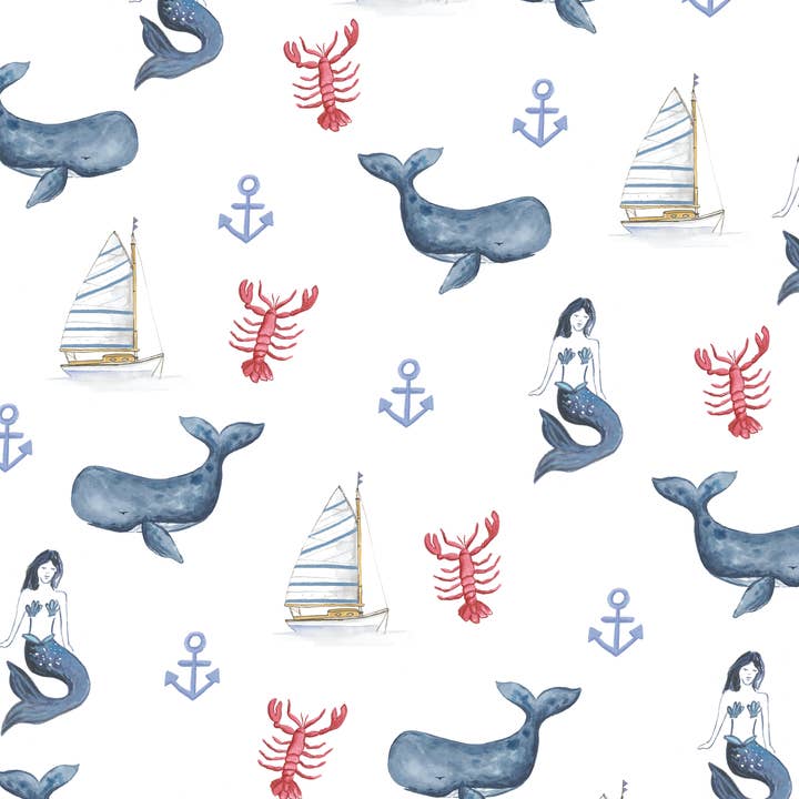 Jessica Frasz Studio - Wholesale Gift Bag - Nautical Gift Bag /Tossed nautical coastal gift bag