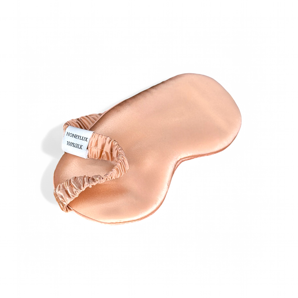 HoneyLux - Wholesale Sleep/Eye Mask - Premium Organic Silk Sleep Mask - Rose Gold1