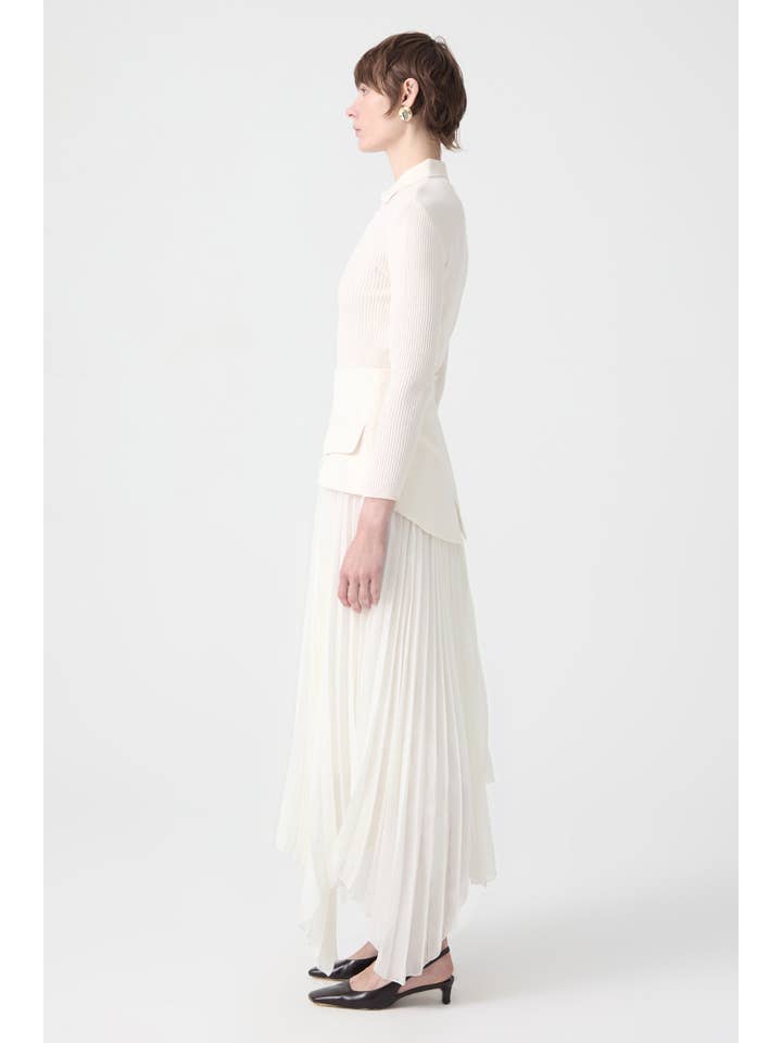 Ecru POCKET FLAP DETAIL PLEATED SKIRT for wholesale on Faire