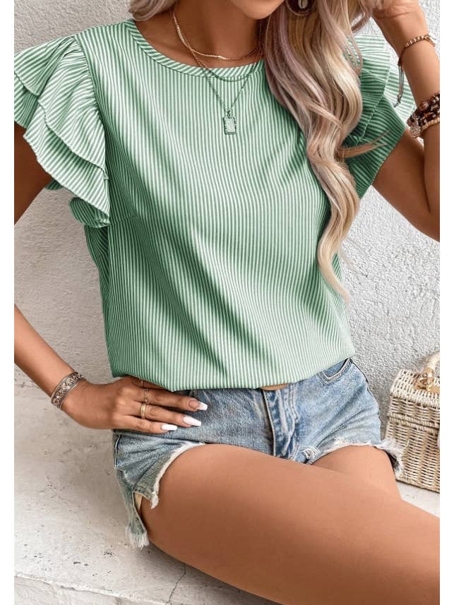 TREND SHOP – wholesale Blus - Dam – RANDIG PRINT FJÄRIL ÄRM BLUS