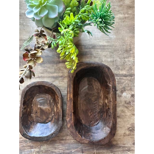 The Global Swap Shop - Wholesale Decoratief bord/schotel/kom - Mini houten deegkommen - gelakt hout1