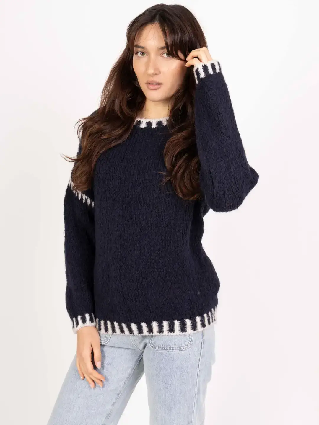 Pépouz' Paris - Wholesale Knit Sweater - Women's - Soft two-tone knit sweater PP251617