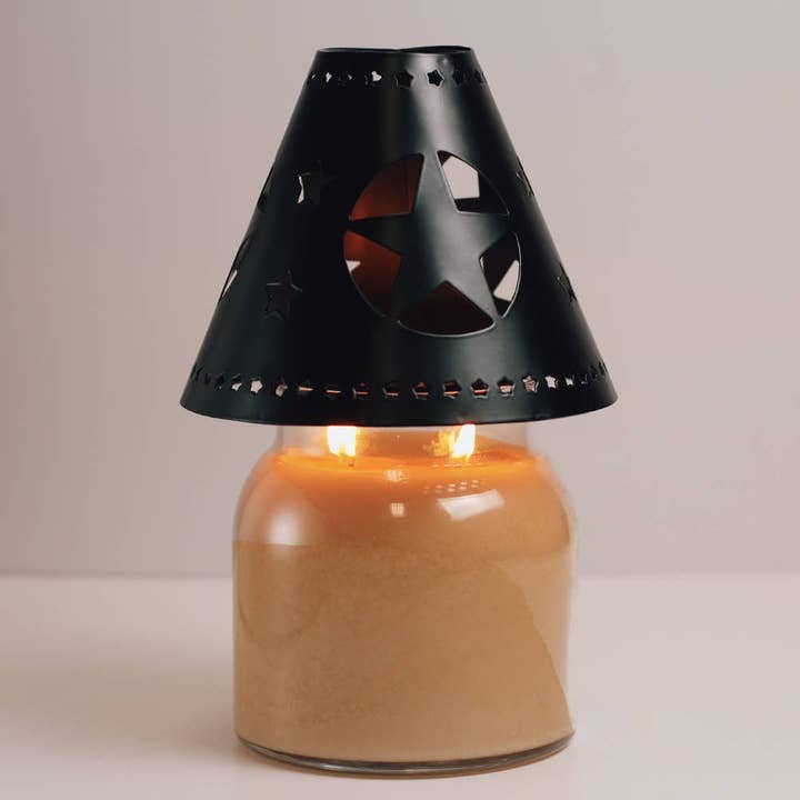 Star Tin Candle Shade (Black) for wholesale by Cheerful Candle